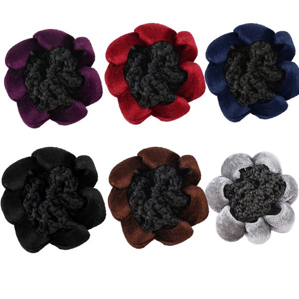 gofidin 6PCS Hair Nets Women Elastic Lace Velet Styling Tool
