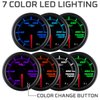 GlowShift Tinted 7 Color 260 F Transmission Temperature Gauge Kit - Includes Electronic Sensor - Black Dial - Smoked Lens - for Car & Truck - 2-1/16" 52mm