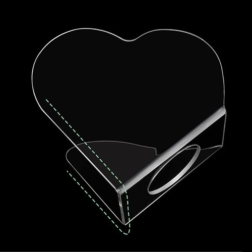 ccHuDE 2 Pcs Clear Acrylic Nail Art Palettes Heart Shaped Nail Painting Plate Makeup Hand Palette Professional Cosmetic Mixing Palette for Beauty Salon