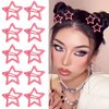 Paderison 10Pcs Pink Star Hair Clips for Girls Kawaii Hair Accessories for Women Y2k Snap Star Hair Barrettes Non Slip Star Clips for Kids Metal Star Hair Clips Y2K 2000s Rave Accessories