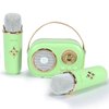 Mini Karaoke Machine for Kids with 2 Wireless Microphones Portable Kids Microphone, Karaoke Microphone for Kids Age 5, 6, 7, 8, 9, 10,11+Years (Green)