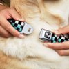 Dog Collar Seatbelt Buckle Checker Black Ombre Turquoise 11 to 17 Inches 1.0 Inch Wide