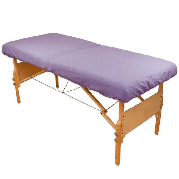 Body Linen Comfort Deluxe Flannel Massage Table Fitted Sheet. Premium Quality 100% Cotton Therapy Table Sheets. Elastic All Around for a Great Fit on your Massage Bed - Color: White
