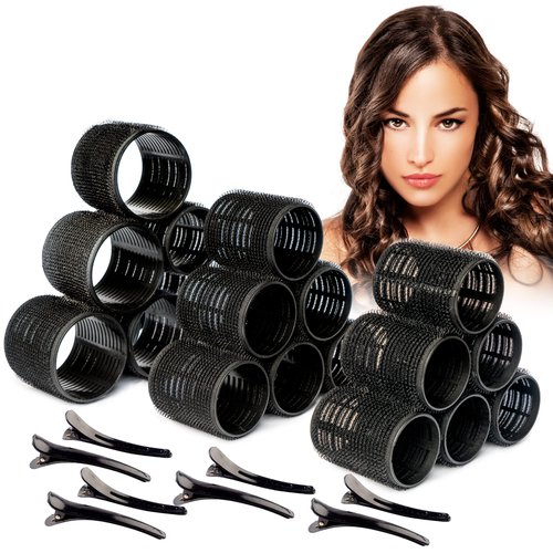 MIRZIANS 33PCS Heatless Hair Rollers Set with 15 Clips- Velcro Hair Curlers for Salon-worthy Curls- Hair Rollers for Long Hair Short Hair No Heat Rollers
