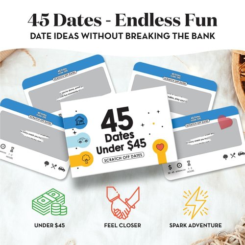 Eluvate 45 Scratch Off Date Night Ideas - Fun and Romantic Couple Gifts for Him, Her, Husband or Wife - Special Girlfriend or Boyfriend Gifts for Anniversaries, Birthdays and More
