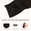 GOO GOO Clip in Hair Extensions Real Human Hair, 16inch 60g 4Pcs, 2 Dark Brown, Remy Human Hair Extensions Clip ins for Women, Natural Human Hair