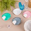 4 Pack Retainer Case Box, Press-to-Open Denture Retainer Container, Portable Slim Aligner Mouth Guard Holder Case, Partial Denture Braces Box (Grey+Pink+Light Blue+Cyan)
