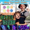 TEUVO Kids Glitter Tattoo Kit with 50 Colors Glitter Powder, 132 Stencils, 10 Luminous Sticker, 6 Glow-in-the-Dark Powder, Body Face Glitter Makeup Temporary Tattoos for Halloween Christmas Birthday