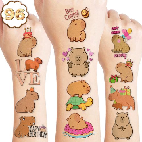 Mouse Temporary Tattoos 8 Sheets 85PCS Mouse Party Decorations Supplies Favors Animals Theme Birthday Cute Stickers Christmas Gifts for Boys Girls Class School Prizes Carnival