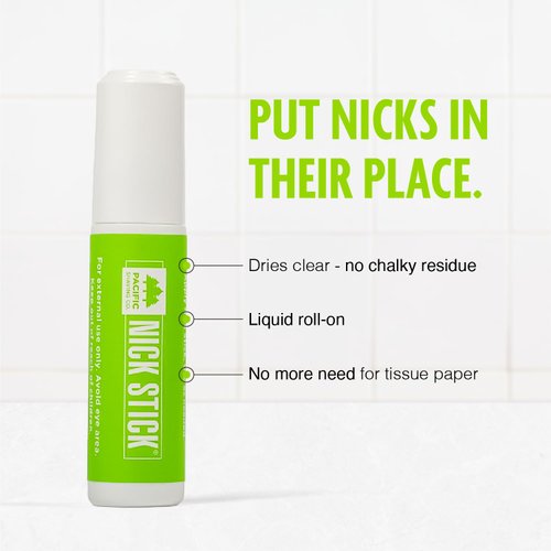 Pacific Shaving Company Nick Stick - Liquid Roll-On Applicator Puts Nicks in Their Place With Vitamin E & Aloe Vera - Styptic Pencil - Residue Free Shave Stick For Men (0.25 Oz, 3 Pack)