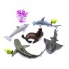 Guaishou Ocean Sea Marine Animal Figures Model Figurine Shark Turtle Walrus Dolphin Octopus Decoration Playset 10pcs Gifts Collection Cognitive Toys