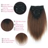 MIMIESEAT Ombre Kinky Straight Clip for Black Women Human Hair Kinky Straight Hair Clip in Extensions Natural Color to Dark Brown 120 Grams 7 Pcs with 17 Clips 16 Inch