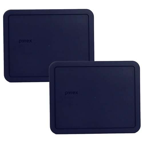 Pyrex Bundle - 2 Items: 7212-PC Blue 11-Cup Dark Blue Plastic Food Storage Lids Made in the USA