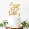 Happy 97th Birthday Cake Topper, 97th Birthday Decorations for Men/Women, Cheers to 97 Years, 97 Fabulous, 97th Happy Birthday Party Supplies Gold Glitter