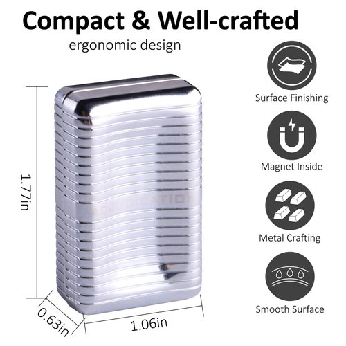 Fidget Toys Adults, Fidget Slider, Magnetic Fidget Slider, Adult Fidgets for Anxiety and Stress, with a Unique Tuning Fork Effect (Bright Silver)