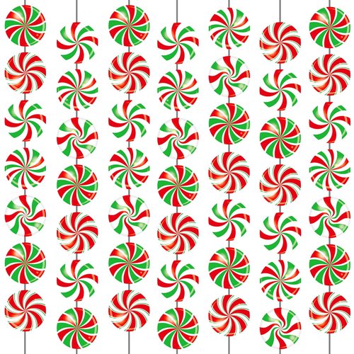 12 Pack Christmas Theme Party Decorations Christmas Candy Hanging Swirl Peppermint Candy Paper Cutouts Party Ceiling for Christmas Candy Gingerbread Man Home Ceiling Decoration supplies Favors