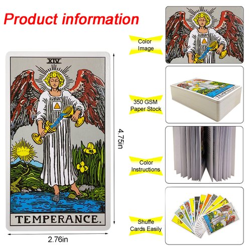 IXIGER Tarot Cards Deck with Guidebook,78 Classic Tarot Cards Deck Standard Size 4.75" x 2.76",Riginal Tarot Card Decks for Beginners and Expert,Future Telling Cards Game. (Purple Starry)