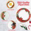 chiazllta 48 PCS Christmas Party Paper Plates Supplies Disposable Christmas Poinsettia Party Dessert Plates Christmas Themed Party Favors Decorations for Holiday New Year
