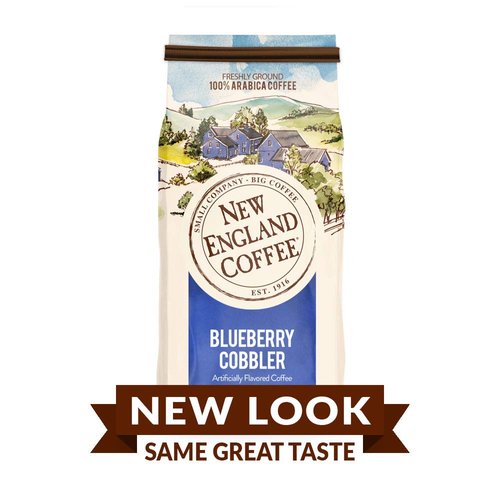New England Coffee Blueberry Cobbler Medium Roast Ground Coffee, 11oz Bag (Pack of 3)