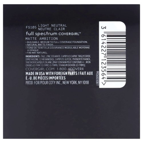 COVERGIRL Matte Ambition, All Day Powder Foundation, Light Neutral, 0.38 Ounce