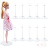 10 PCS Acrylic Doll Stands, Doll Display Stands with Adjustable Waist Clip, Transparent Doll Support Stand, Mini Doll Holder Stand for 11 to 13 Inch Dolls Action Figure Stand Doll Accessories (Clear)