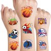 Dopetattoo Sports Temporary Tattoos for Adults - Bulk Pack of 24 in Assorted Designs 2 Inch Tats Sports Themed Birthday Party Favors