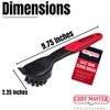 Chef Master 90058 Cast Iron Scrub Brush | Comfortable Plastic Grip | Quality Nylon Scraper and Bristles | Does not Damage Cast Iron | Use on Cast Iron Skillets | Easily Cleans Old Food and Buildup