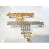 Crystal gold or silver cascading crystal hair barrette clip bridal clip bridal (Primary color: Gold)
