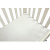Satin Bassinet Sheet 2 Pack Ultra Soft Silk Compatible with Mika Micky Bedside Sleeper Fits Perfectly on 19 x 32 Inch Bed Side Sleeper Mattress Pad Protect for Baby Hair and Skin Grey White