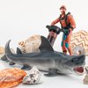 Ocean Sea Marine Animal Figure Toys Playsets 2 PCS Diver Great White Shark Model Toy Desktop Decoration Collection Party Favors Toys for Boys Girls Kids