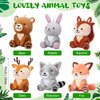 Aoriher 6 Pcs Christmas Mini Woodland Animals Plush Toys Bulk Gift4 Inch Cute Plush Bear Rabbit Squirrel Raccoon Stuffed Keychain for Baby Shower Birthday Party Table Centerpiece Decor(Regular Style)
