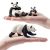 Toymany 6PCS Panda Figurines Toy, Plastic Jungle Panda Animal Figurine Family Set with Bamboo & Baby Pandas, Cake Topper Gift Panda Diorama Habitat Project Supplie for Kids