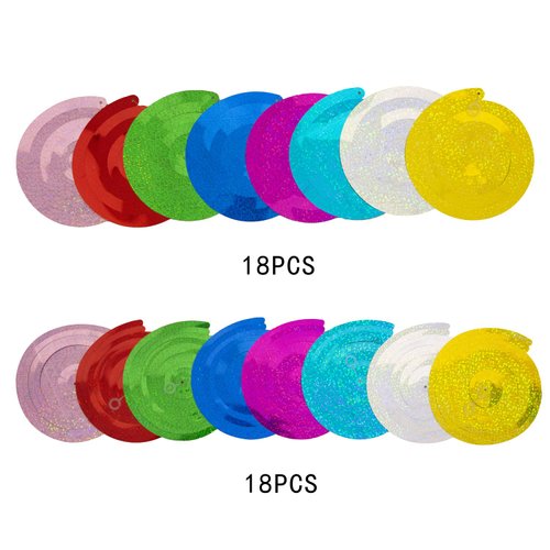 ORG 36Pcs Colorful Hanging Swirl Party Decorations Hanging Decor from Ceiling Foil Plastic Birthday Streamers Decorations for Party Anniversary Wedding Graduation Celebration (Laser Muticolor)