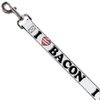Dog Leash I Heart Bacon White Black Bacon 6 Feet Long 1.0 Inch Wide