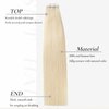 Hyssiet Tape In Hair Extensions Real Human Hair Silky Straight Invisible 22 Inch Platinum Blonde 20Pcs 50G Tape Cabello Humano Extensiones