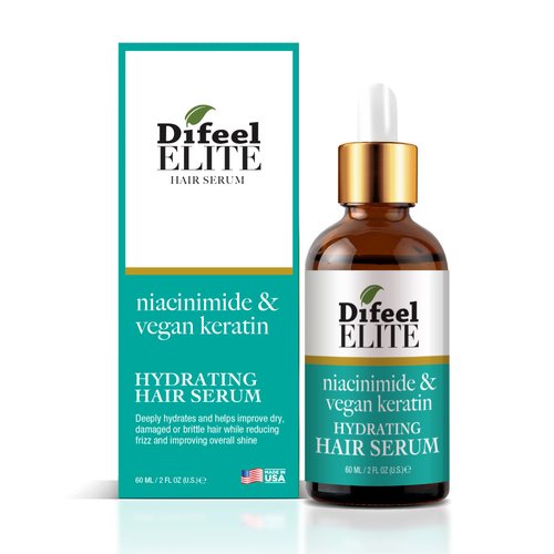 Difeel Elite Niacinamide + Vegan Keratin Hydrating Hair Serum for Growth - 2 oz.