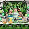 Video Game Party Decorations, Disposable 7” and 9” Plates and Napkins, Tablecloth Video Game Party Set, Gaming Birthday Party Supplies for Boys Teens, 61 PCS