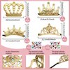 SENONAPO 50 Pcs Foam Crowns Kids Princess Tiaras Crowns Bulk with 2 Styles DIY Diamond Sticker Making Kits for Kids Birthday Party Supplies