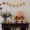Uniwish Dog Paw Print Banner Puppy Animal Theme Birthday Party Decorations, Rustic Burlap Bunting Pet Party Supplies Garland Photo Props