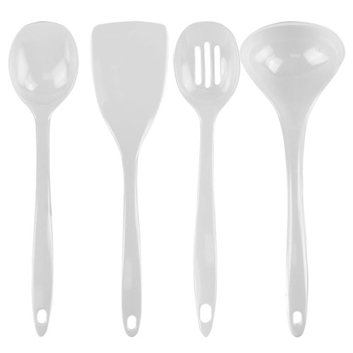 Calypso Basics by Reston Lloyd Melamine Utensil Set, 4-Piece, White
