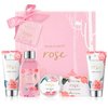 Bath and Body Gift Set for Women, Body & Earth 5 Pcs Rose Spa Set Gifts for Women, Self Care Kit, Lotion Sets for Women,Christmas Gifts for Women