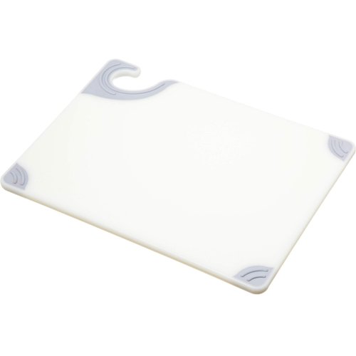 San Jamar Saf-T-Grip Plastic Cutting Board with Safety Hook, 9" x 12" x 0.375", White
