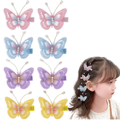KuuGuu Hair Clips 8 Pieces for Children Butterfly Hair Accessories,Hair Clips Alligator Pins Hair...