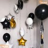Black Star Balloons 18 Inch, 10 Pcs Black Star Shaped Mylar Helium Foil Metallic Balloon for Birthday Party Decorations Baby Shower Wedding Anniversary Backdrop Halloween Party Supplies