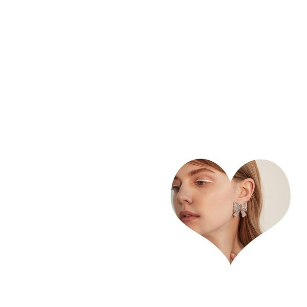 Xerling Pave Crystal Bowknot Stud Earrings Rhinetsones Bow Tie Earrings Delicate Fashion Jewelry for Women Bridal Cute Charm Big Bowknot Hoop Earrings (Silver)