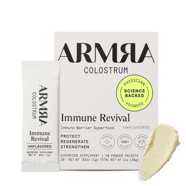 ARMRA Colostrum™ Powder | Unflavored | Gut Health & Bloating | Skin & Hair | Immunity | Keto, Gluten & Fat-Free | 30 Servings