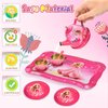 Lajeje 19-Piece Princess Tea Party Set for Girls, Pretend Play Tin Tea Set with Carrying Case, Kids Party Toys for 3-6 Year Olds