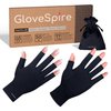 GloveSpire Thickened UV Gloves for Nails,UPF50+ UV Protection Gloves,Fingerless Gloves for Women Gel Manicures Anti UV Light(One Size Fits Most/Black)