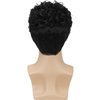 Daiaces Mens Curly Wigs Black Short Wig Synthetic Heat Resistant Costume Wig Mens Daily Cosplay Party Halloween