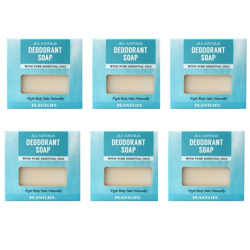 Plantlife Deodorant 6-Pack Bar Soap - Moisturizing and Soothing Soap for Your Skin - Hand Crafted Using Plant-Based Ingredients - Made in California 4.5 oz Bar